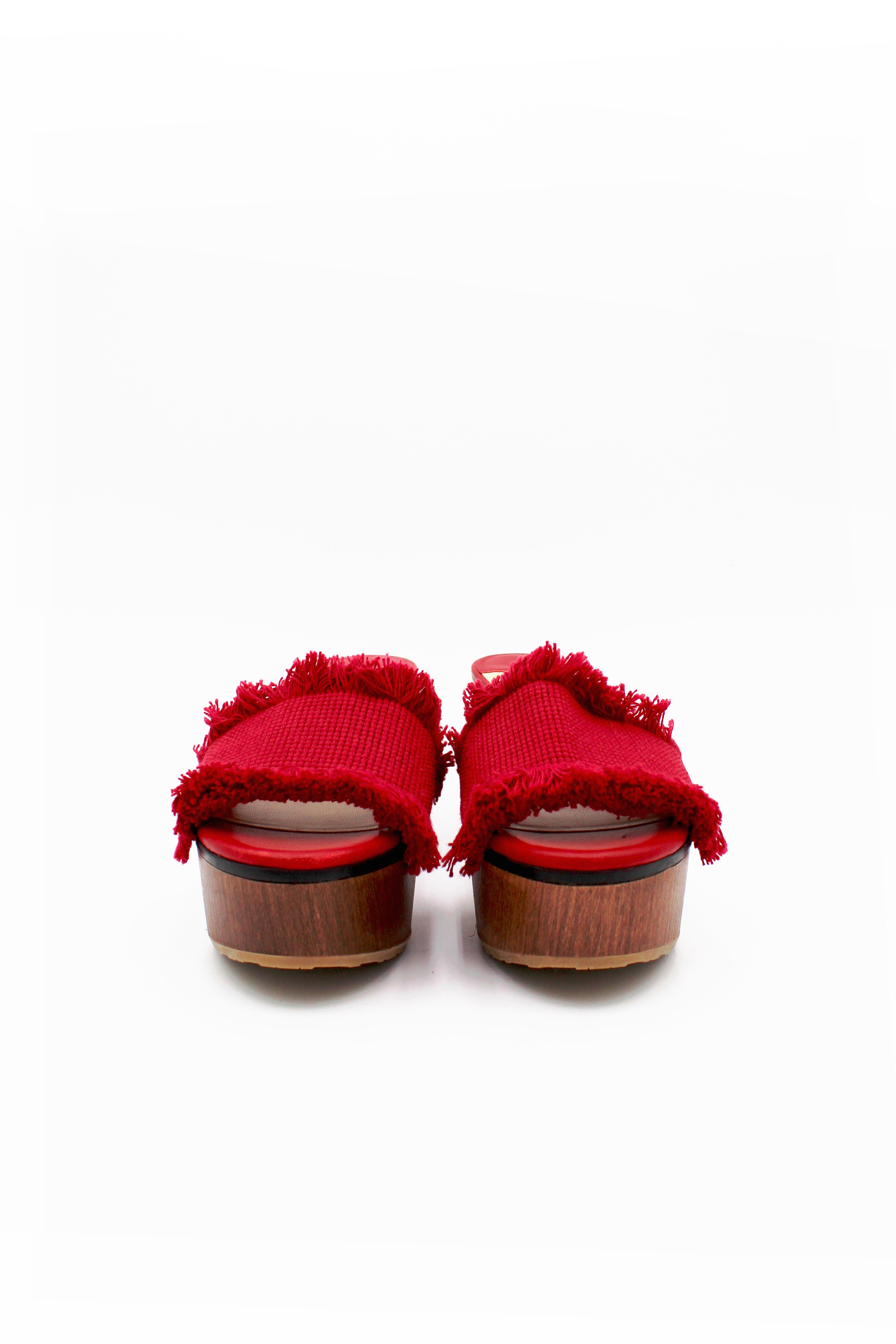 Jimmy Choo Woven Fringe Platform