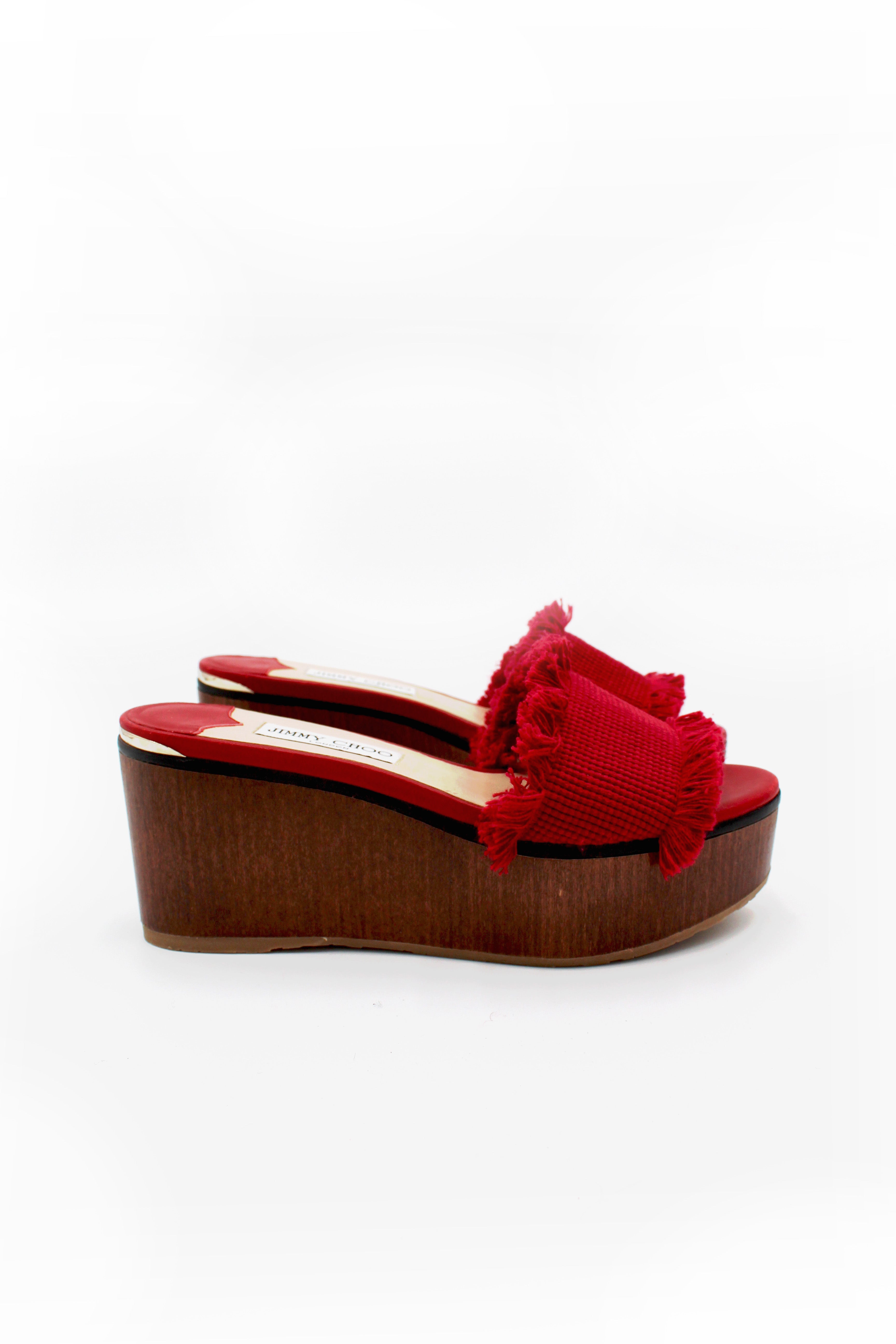 Jimmy Choo Woven Fringe Platform