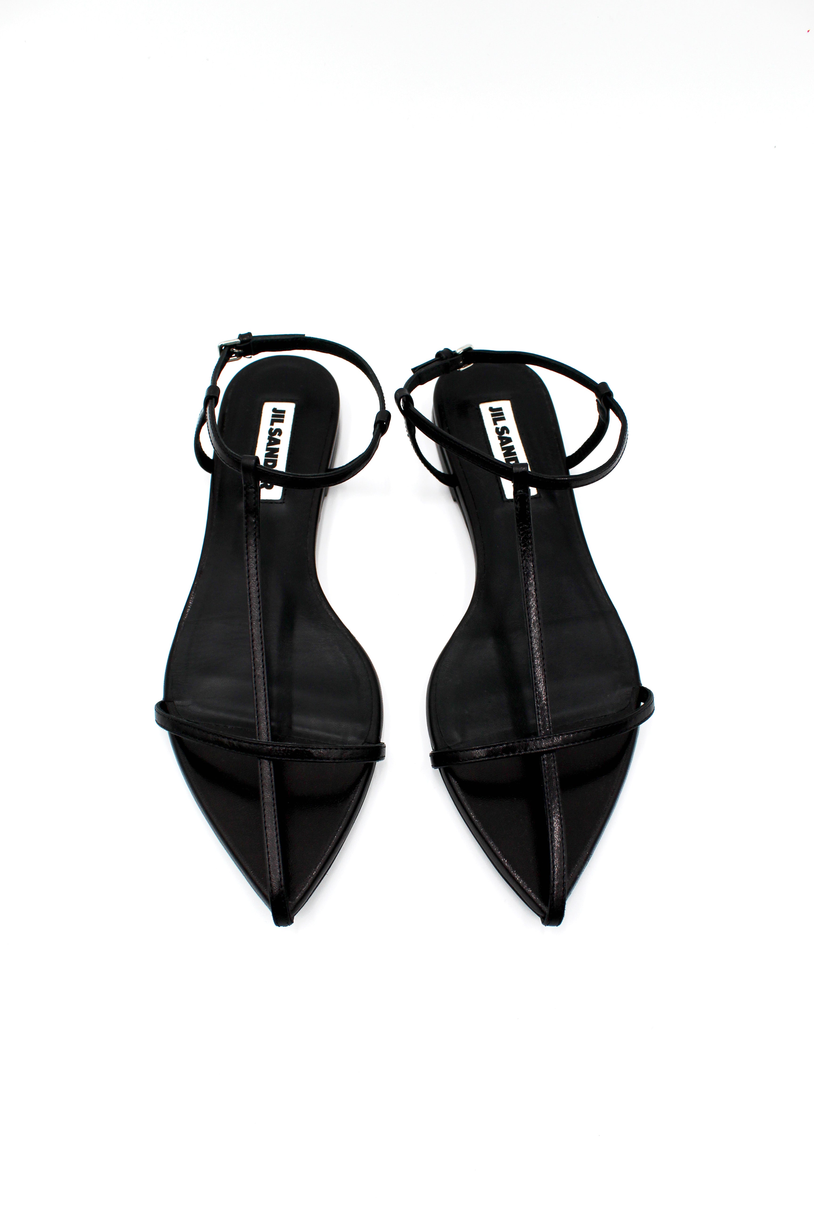 Jil Sander Leather Cage Flat Sandal
