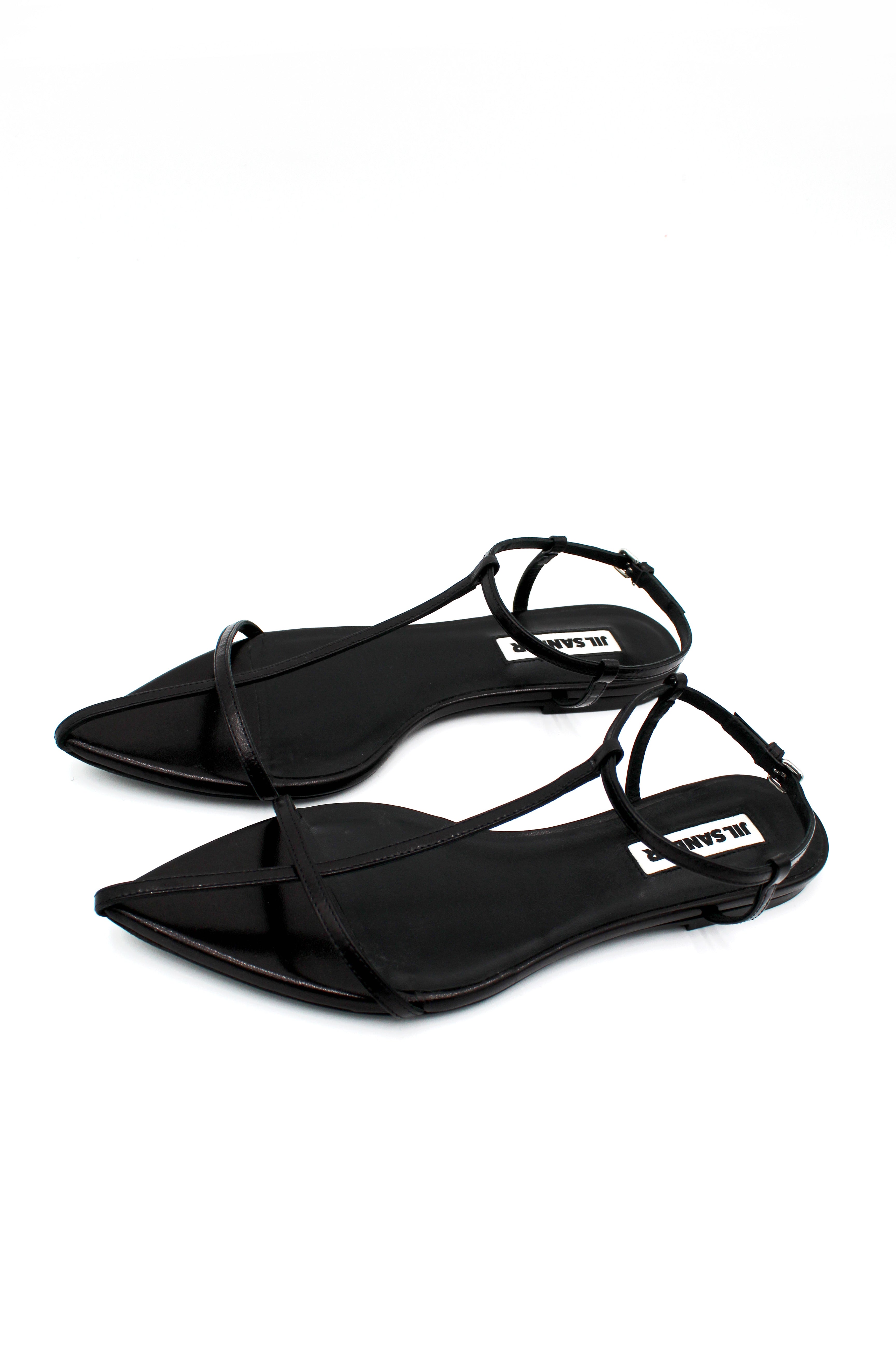 Jil Sander Leather Cage Flat Sandal