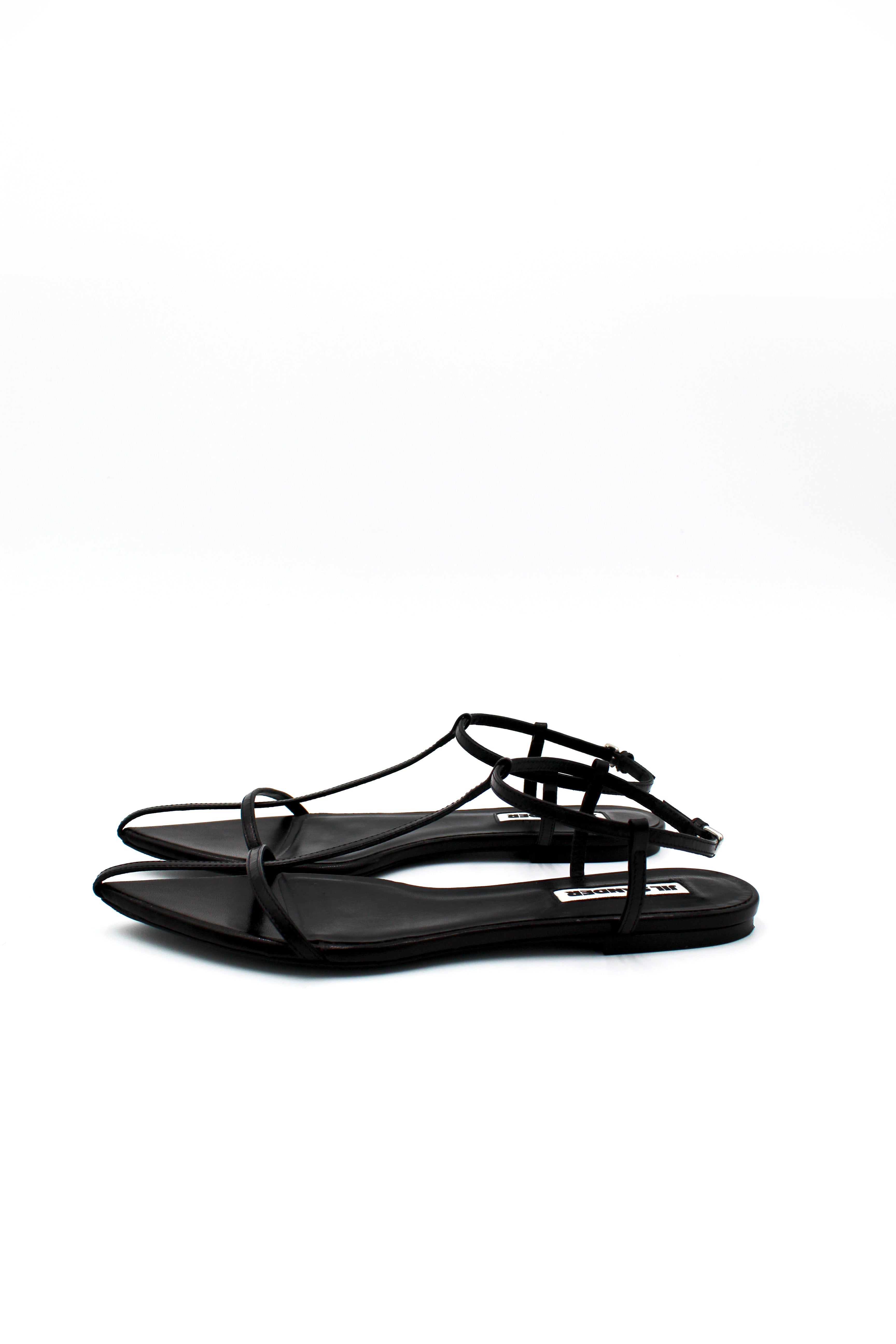 Jil Sander Leather Cage Flat Sandal