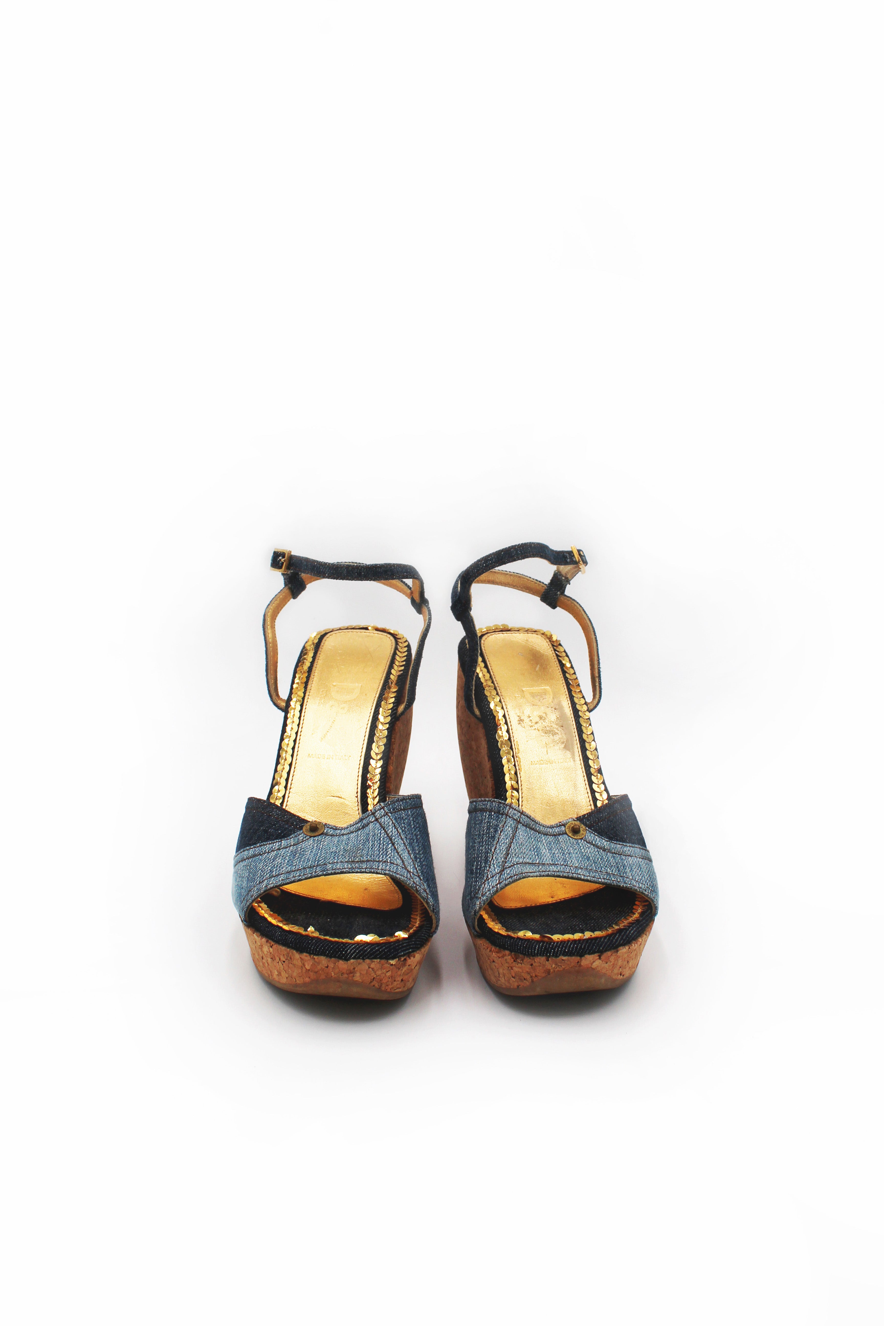 D&G Denim Cork Wedge