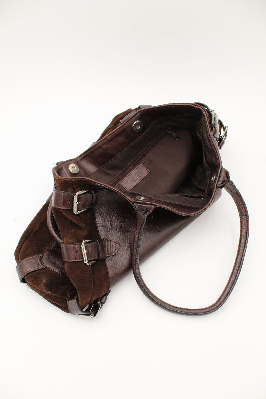 Brown Leather Buckle Bag