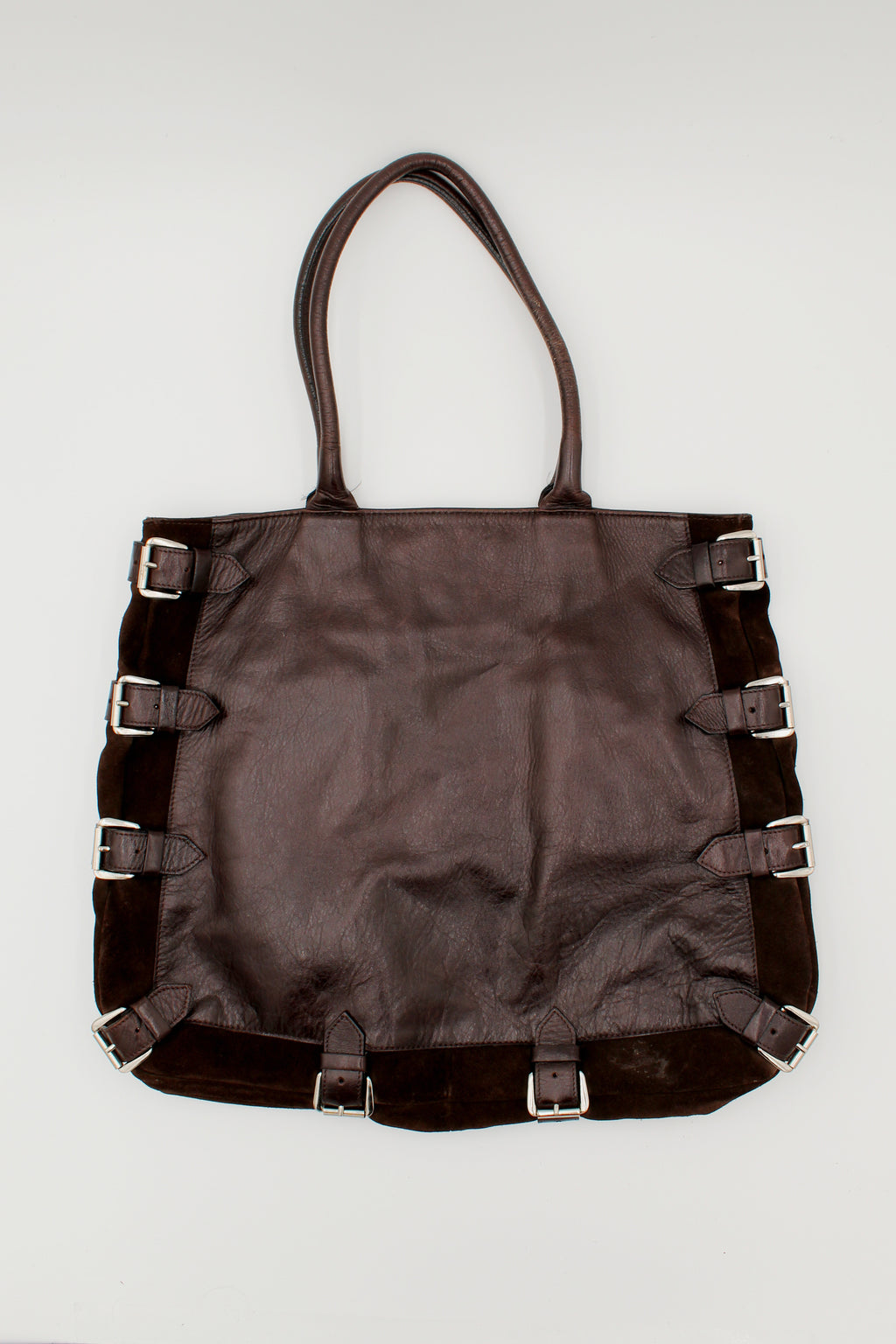 Brown Leather Buckle Bag
