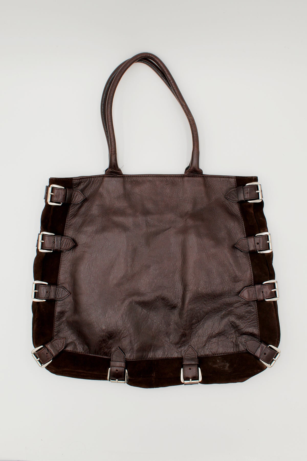 Brown Leather Buckle Bag
