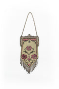 Antique Ivory & Magenta Metal Mesh Purse