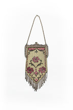 Antique Ivory & Magenta Metal Mesh Purse